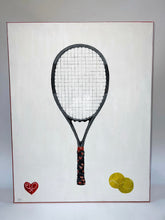 Load image into Gallery viewer, Black Racket Painting - Love Love Tennis Luxury Boutique Pro Shop Apparel Women & Men Beverly Hills