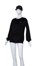 Load image into Gallery viewer, Black Velvet Long Sleeve Warm Up Top