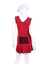 Load image into Gallery viewer, Dark Red Mesh Angelina Court to Cocktails Tennis Dress