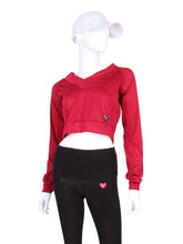 Load image into Gallery viewer, The Dark Red Vee tennis Crop Top is a stylish and luxurious piece of tennis apparel that seamlessly combines fashion and functionality. This crop top is expertly crafted with meticulous attention to detail, making it a standout choice for any tennis enthusiast or fashion-forward individual.