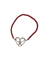 Load image into Gallery viewer, Gold Heart + Rackets Bracelet with Jade Beads