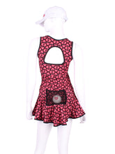 Load image into Gallery viewer, The Sandra Mee Dress offers a playful, fun, and very flirty look. Our dress is fitted, and flares out at the skirt with cute cut out ''O'' in the back. It is perfect for tennis, running and golf (with our Leg Lengthening Leggings), and of course, a trip to your after-court party with your friends. It was designed for confident women like you!