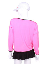 Load image into Gallery viewer, This is our limited edition Long Sleeve Baggy Top With in gorgeous pink. This piece has a silky and soft fabric. We make these in very small quantities - by design. Unique. Luxurious. Comfortable. Cool. Fun.