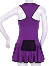 Load image into Gallery viewer, The Sandra Dee Dress offers a playful, fun, and very flirty look. The skirt is cut like a donut and the back is racer-shaped for a sporty yet very feminine look. This style is a very flattering deep scoop neckline. The fabric is so so soft - and is best worn with a cross-backed bra such as our U Bra.
