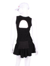 Load image into Gallery viewer, The Sandra Mee Dress offers a playful, fun, and very flirty look. Our dress is fitted, and flares out at the skirt with cute cut out ''O'' in the back. It is perfect for tennis, running and golf (with our Leg Lengthening Leggings), and of course, a trip to your after-court party with your friends. It was designed for confident women like you!