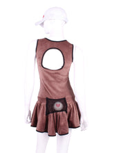 Load image into Gallery viewer, Sandra Mee Court To Cocktails Tennis Dress Milk Chocolate Velvet