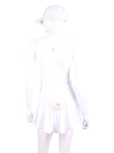 Load image into Gallery viewer, The Sandra Mee Dress offers a playful, fun, and very flirty look. Our dress is fitted, and flares out at the skirt with cute cut out ''O'' in the back. It is perfect for tennis, running and golf (with our Leg Lengthening Leggings), and of course, a trip to your after-court party with your friends. It was designed for confident women like you!