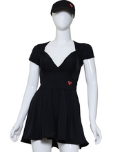 Load image into Gallery viewer, The Adeline Court To Cocktails Tennis Dress - Black Dimple