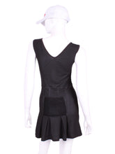 Load image into Gallery viewer, The Angelina Dress is from our sophisticated and elegant collections, for women with a flair for looking good. Our dress is fitted through the bodice, and flares out at the skirt. It is perfect for tennis, running and golf, and of course, a trip to your after-court party with your friends. It was designed for confident women like you! Wear this stunning piece straight from the court to cocktails.
