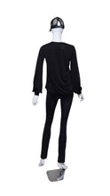 Load image into Gallery viewer, Soft Black Long Sleeve Warm Up Top