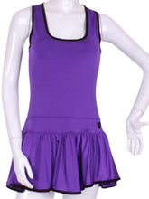 Load image into Gallery viewer, The Sandra Dee Dress offers a playful, fun, and very flirty look. The skirt is cut like a donut and the back is racer-shaped for a sporty yet very feminine look. This style is a very flattering deep scoop neckline. The fabric is so so soft - and is best worn with a cross-backed bra such as our U Bra.