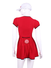 Load image into Gallery viewer, The Adeline Dress offers a playful, fun, and very flirty look. Offers a sweetheart neckline, empire waist and flowing A-line skirt. It is perfect for tennis, running and golf (with our Leg Lengthening Leggings), and of course, a trip to your after-court party with your friends. It was designed for confident women like you!