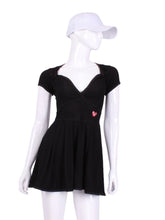 Load image into Gallery viewer, The Adeline Dress offers a playful, fun, and very flirty look. Offers a sweetheart neckline, empire waist and flowing A-line skirt. It is perfect for tennis, running and golf (with our Leg Lengthening Leggings), and of course, a trip to your after-court party with your friends.