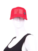 Load image into Gallery viewer, The Red USA Tennis Hat is a sporty accessory designed for tennis enthusiasts and fans of the sport. It is typically made from lightweight and breathable materials to ensure comfort during physical activities. The hat features a classic cap design with a curved brim that helps shield the wearer's face from the sun's rays.