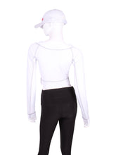 Load image into Gallery viewer, These short tops offer great chest and arm protection from the sun. Made for a confident woman like you ;) Designed very short to allow for access to the back pocket on my court to cocktails tennis dresses.