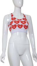 Load image into Gallery viewer, White With Red Hearts Love "O" Bra