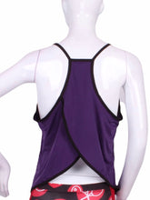Load image into Gallery viewer, A cool and flowy Baggy Tank tennis top for ultimate comfort. A deep scoop neckline front and strappy high back with two-needle cover stitch at each seam. Smooth black binding finishes the edges.