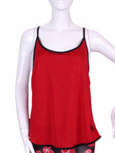 Load image into Gallery viewer, A cool and flowy Baggy Tank tennis top for ultimate comfort. A deep scoop neckline front and strappy high back with two-needle cover stitch at each seam. Smooth black binding finishes the edges.