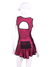 Load image into Gallery viewer, The Sandra Mee Dress offers a playful, fun, and very flirty look. Our dress is fitted, and flares out at the skirt with cute cut out ''O'' in the back. It is perfect for tennis, running and golf (with our Leg Lengthening Leggings), and of course, a trip to your after-court party with your friends. It was designed for confident women like you!