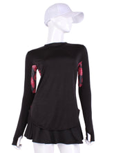 Load image into Gallery viewer, The most coverage of all my tops - with the Long Sleeve Crew Tee you can cover your chest AND your arms and back of hands thanks to the thumb hole. However - you still stay cool!