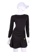 Load image into Gallery viewer, Generous Long Sleeve Monroe Tennis Dress Black - I LOVE MY DOUBLES PARTNER!!!