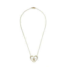 Load image into Gallery viewer, For the true tennis lover - a custom made heart with joint rackets - the logo of the Love Love Tennis brand. This necklace is made in downtown Los Angeles and the exclusive design by Adeline - and a commitment to the love of tennis. Each piece is hand cast in solid 14k gold, polished and sent with love.