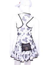 Load image into Gallery viewer, Tennis Dress Cow Print Black and White Court to Cocktails Tennis Dress Beverly Hills, CA 90210 Love Love Tennis Luxury Boutique and Pro Shop for Tennis Outfits for Women