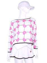 Load image into Gallery viewer, Long Sleeve Pink Hearts & Net - I LOVE MY DOUBLES PARTNER!!!