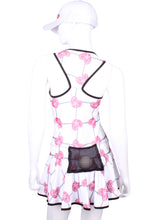 Load image into Gallery viewer, V1 Raspberry Red Hearts & Net Sandra Dee Court To Cocktails Tennis Dress - I LOVE MY DOUBLES PARTNER!!!