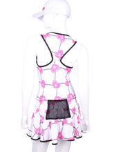 Load image into Gallery viewer, V1 Pink Hearts & Net Sandra Dee Court To Cocktails Tennis Dress - I LOVE MY DOUBLES PARTNER!!!