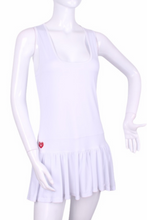 Load image into Gallery viewer, The Sandra Dee Dress offers a playful, fun, and very flirty look. Our dress is fitted, and flares out at the skirt. It is perfect for tennis, running and golf (with our Leg Lengthening Leggings), and of course, a trip to your after-court party with your friends. It was designed for confident women like you!