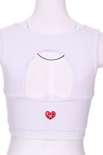 Load image into Gallery viewer, Solid White Love "O" Bra - I LOVE MY DOUBLES PARTNER!!!