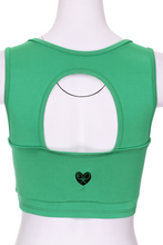 Load image into Gallery viewer, Solid Green Love "O" Bra - I LOVE MY DOUBLES PARTNER!!!