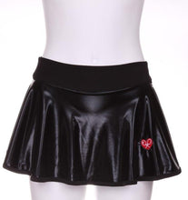 Load image into Gallery viewer, Pleather Black Tennis LOVE “O” Skirt - I LOVE MY DOUBLES PARTNER!!!