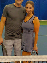 Load image into Gallery viewer, Grey Angelina Court to Cocktails Tennis Dress - I LOVE MY DOUBLES PARTNER!!!