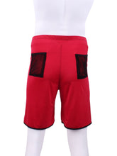 Load image into Gallery viewer, This is our limited edition Short Men’s Shorts Red. This piece has a silky and soft fabric. We make these in very small quantities - by design. Unique. Luxurious. Comfortable. Cool. Fun.