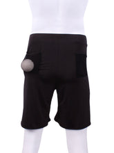 Load image into Gallery viewer, This is our limited edition Short Men’s Shorts Black. This piece has a silky and soft fabric. We make these in very small quantities - by design. Unique. Luxurious. Comfortable. Cool. Fun.