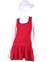 Load image into Gallery viewer, V1 Red With Red Mesh & Black Trim Sandra Dee Court To Cocktails Tennis Dress