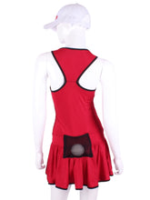 Load image into Gallery viewer, V1 Red With Red Mesh & Black Trim Sandra Dee Court To Cocktails Tennis Dress