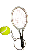 Load image into Gallery viewer, Tennis Racket and Tennis Ball Keychain
