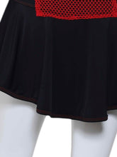 Load image into Gallery viewer, Andrea Dress Short Black Velvet With Red Stitching
