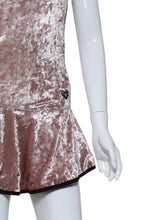 Load image into Gallery viewer, Andrea Dress Short Champagne Crushed Velvet
