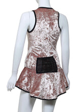 Load image into Gallery viewer, Andrea Dress Short Champagne Crushed Velvet
