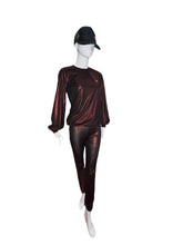 Load image into Gallery viewer, This long sleeve top is the most feminine and flowing of my collection.  It is comfortable with binding on the neckline, poofy at the wrists and soft hem at the hips.
