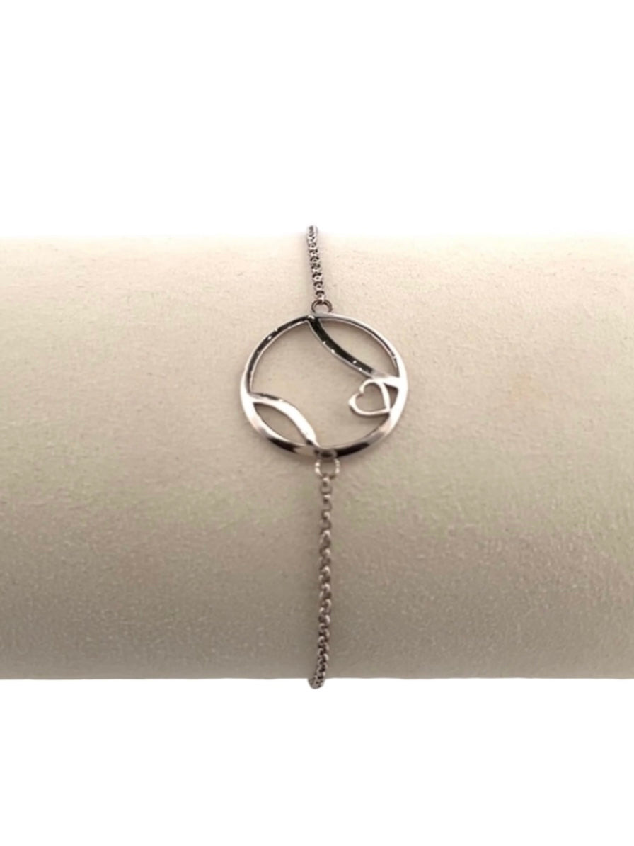 A gorgeous Tennis Ball + Heart Solid Silver  Bracelet.  Light enough to play in!  Strong enough to last forever!
