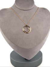 Load image into Gallery viewer, A gorgeous Ball + Heart Solid Gold Necklace.  Light enough to play in!  Strong enough to last forever!
