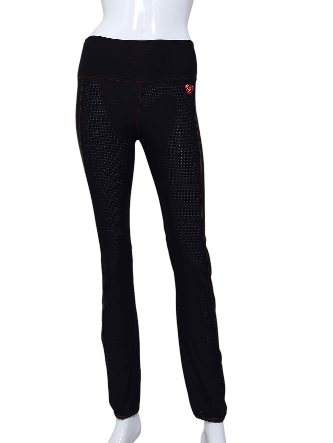 Leg Lengthening Pants Black Dimple With Red Stitching