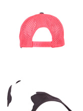 Load image into Gallery viewer, Black Hat + Red Heart &amp; Holey Red Back with the &quot;Love Love Tennis&quot; Heart and holey back is a stylish and functional accessory designed for tennis enthusiasts who want to combine fashion with functionality on the court. The hat is primarily black, which gives it a sleek and versatile appearance, making it suitable for various tennis outfits. At the front of the hat, prominently displayed, is the &quot;Love Love Tennis&quot; Heart logo. 

