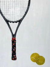 Load image into Gallery viewer, Black Racket Painting - Love Love Tennis Luxury Boutique Pro Shop Apparel Women &amp; Men Beverly Hills 
