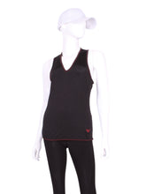 Load image into Gallery viewer, An elegant tennis tank top - silky soft - light - and quick drying breathable fabric.  Vee front and tee back with two needle cover stitch at each seam.  Smooth binding finishes the edges with class.  The most comfortable and feminine tennis top.
